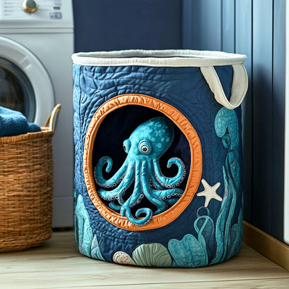Quilted Laundry Basket - Hidden Octopus
