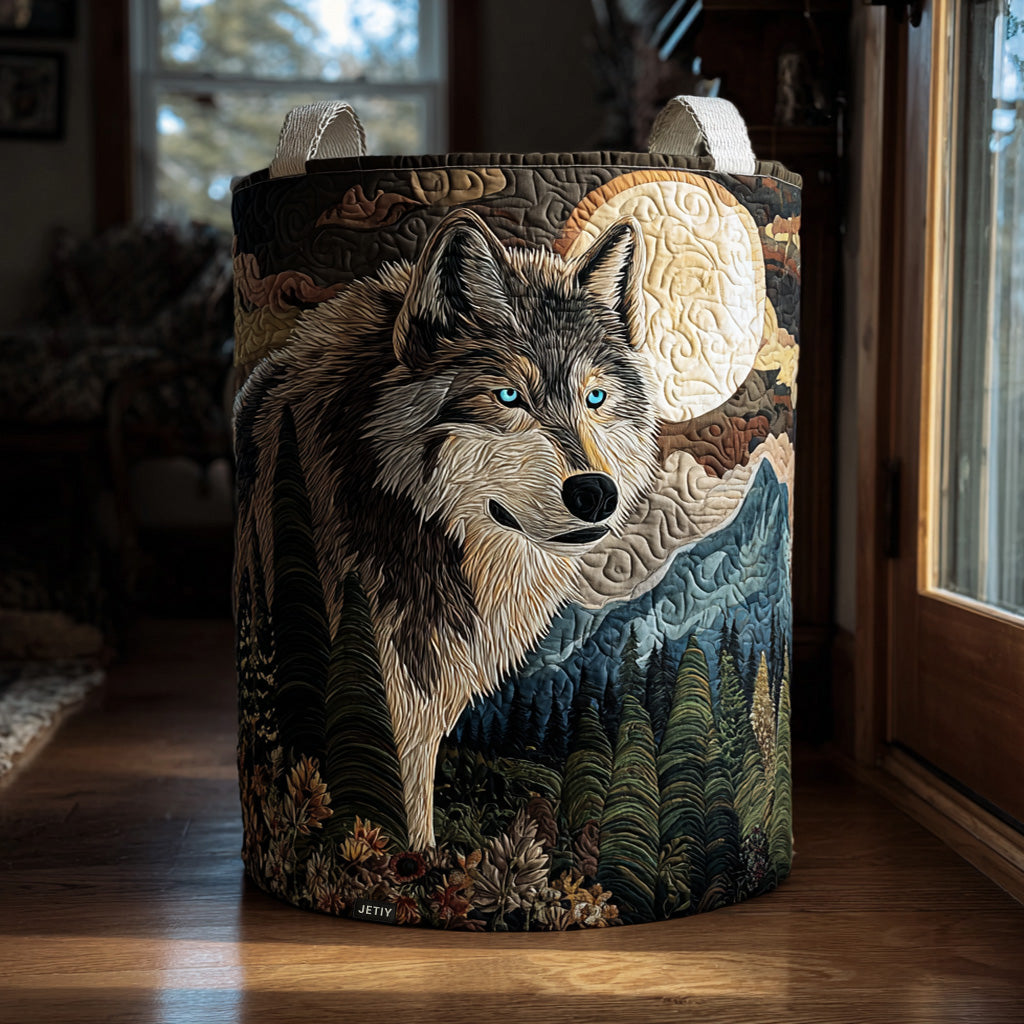 Quilted Laundry Basket - Howling at the Moon