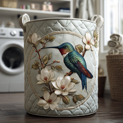 Quilted Laundry Basket - Hummingbird in Lace