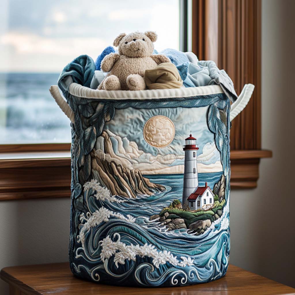 Quilted Laundry Basket - Lighthouse Bay