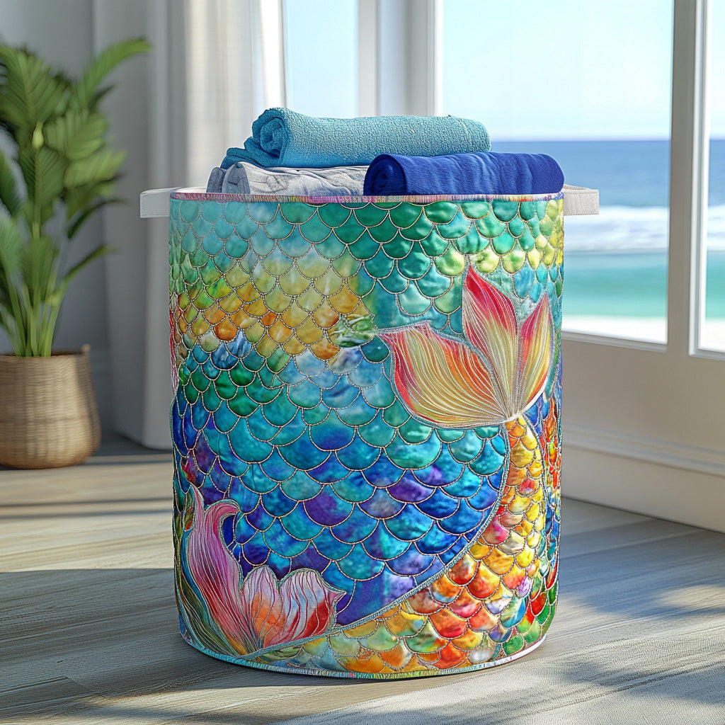 Quilted Laundry Basket - Marine Sparkle