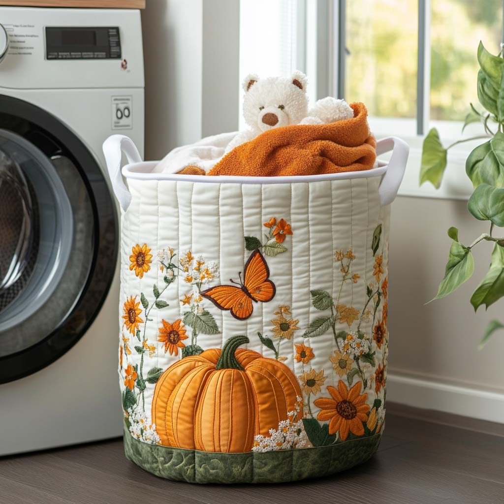 Quilted Laundry Basket - Morning Pumpkin