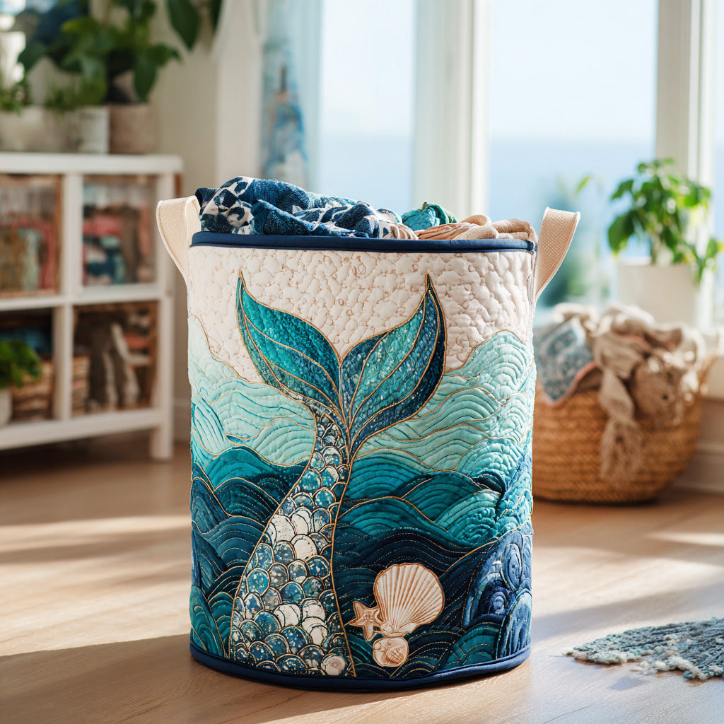Quilted Laundry Basket - Mystic Stream