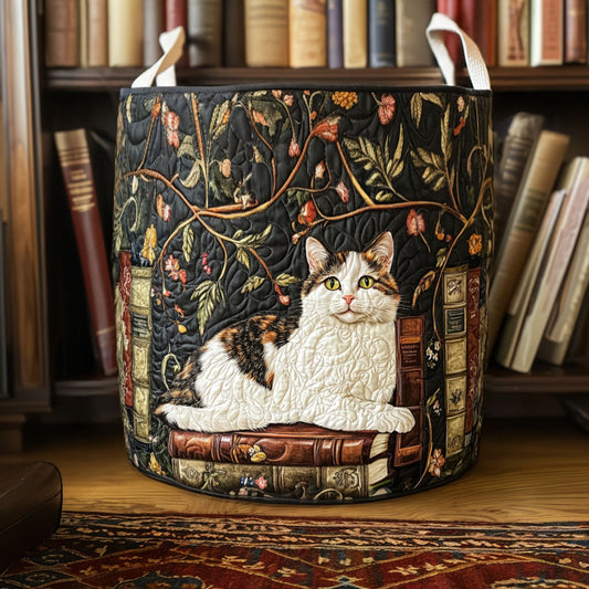Quilted Laundry Basket - Mystical Cat
