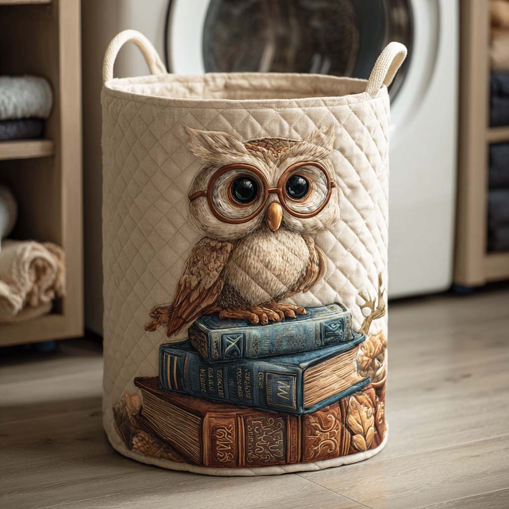 Quilted Laundry Basket - Owl