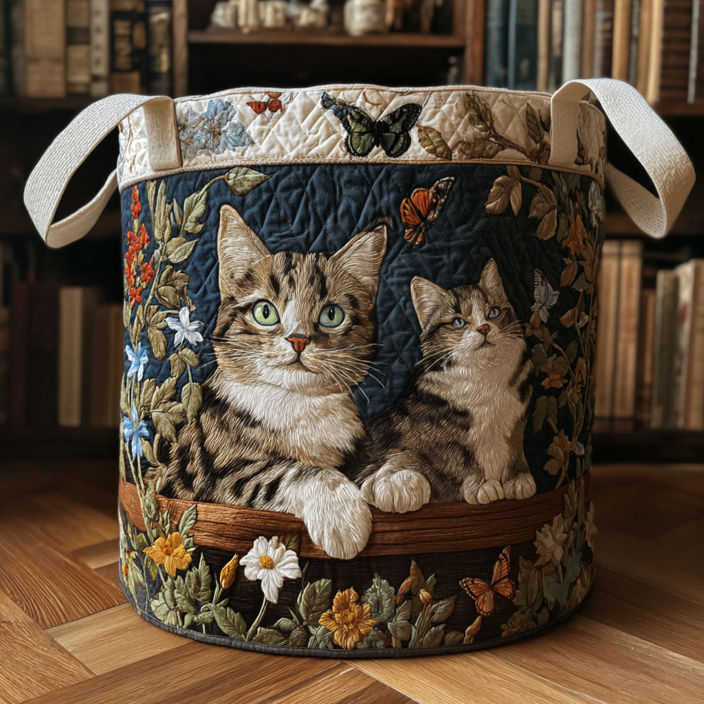 Quilted Laundry Basket - Paws in the Garden