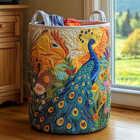 Quilted Laundry Basket - Peacock Glory