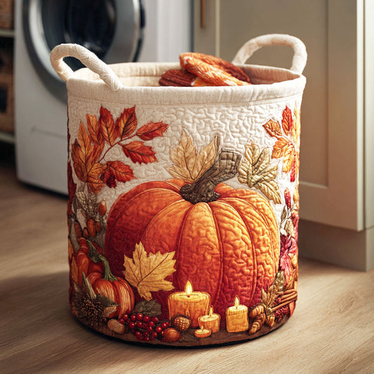 Quilted Laundry Basket - Pumpkin