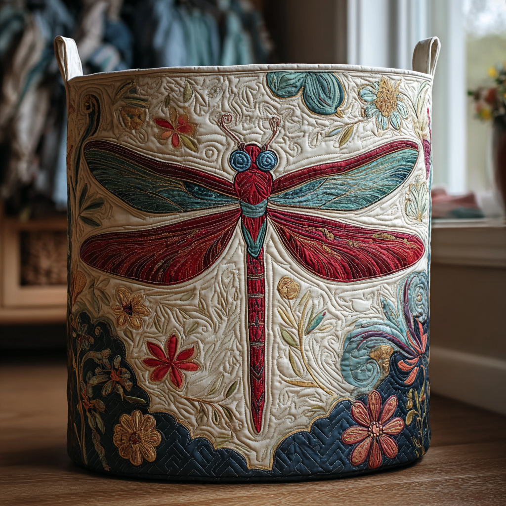 Quilted Laundry Basket - Pure Dragonfly