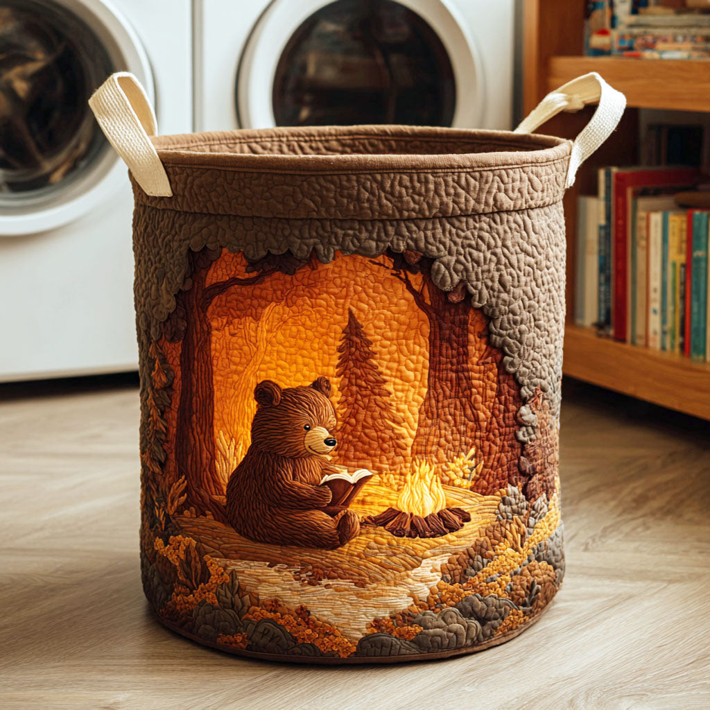 Quilted Laundry Basket - Reading Bear