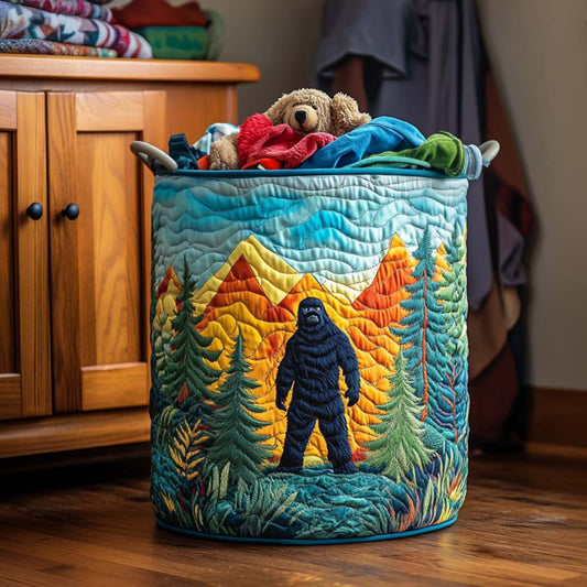 Quilted Laundry Basket - Sasquatch from the Mountains