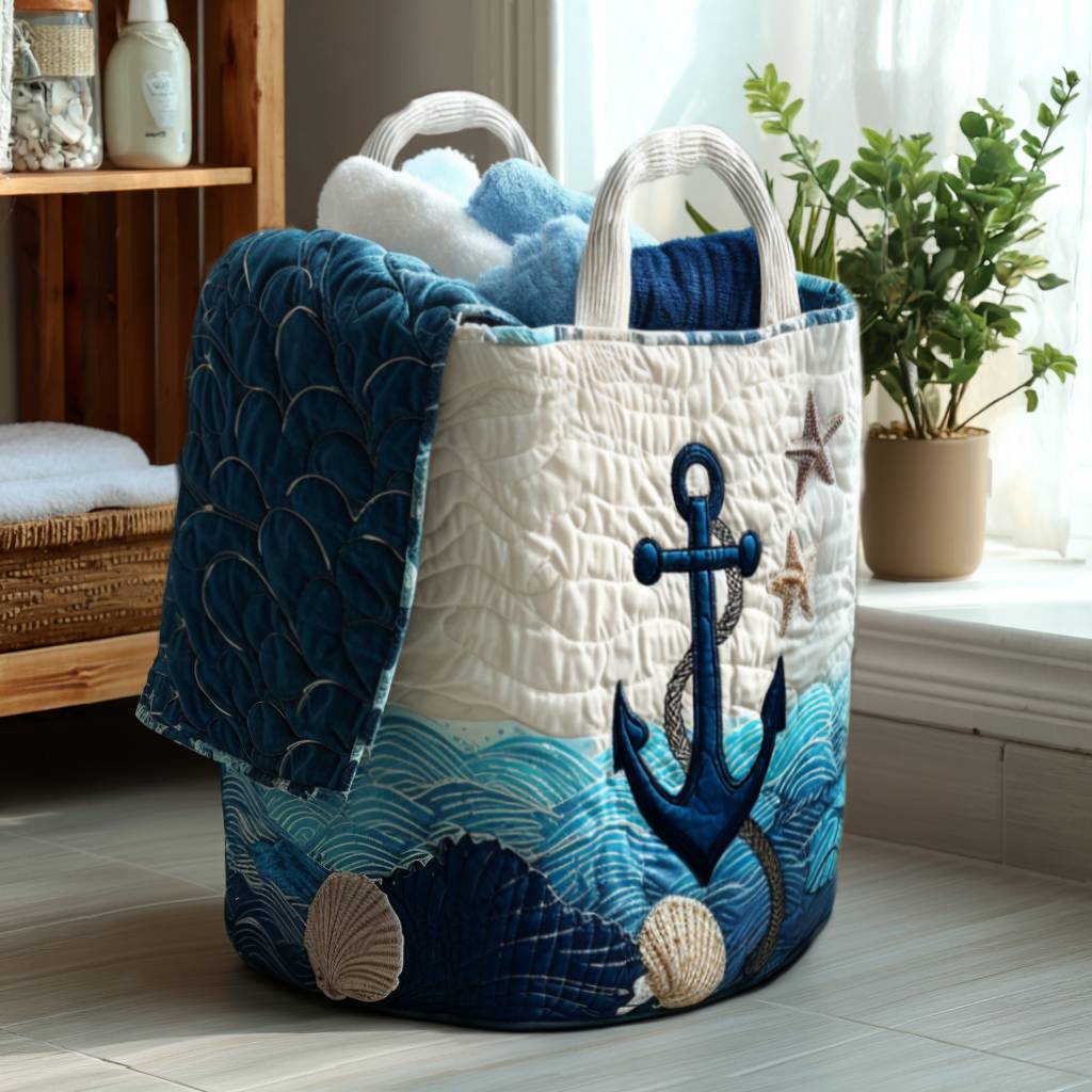 Quilted Laundry Basket - Set Sail
