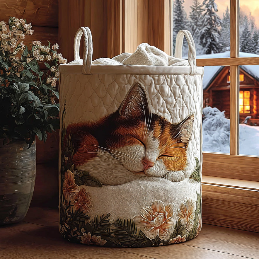 Quilted Laundry Basket - Snowy Calm