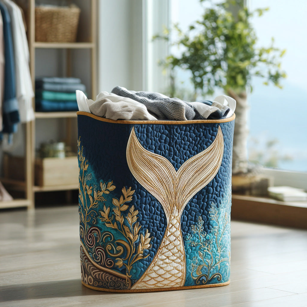 Quilted Laundry Basket - Sparkling Tides