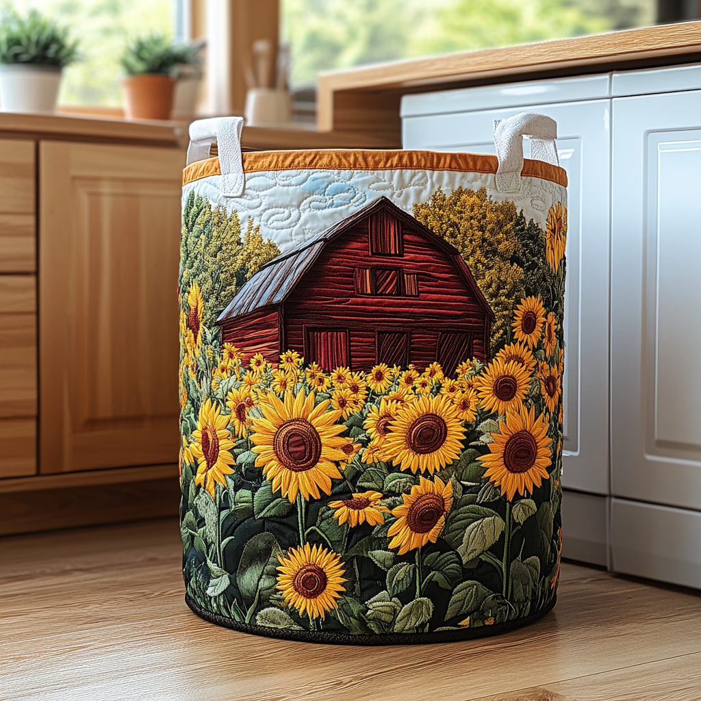 Quilted Laundry Basket - Sunflower Barn