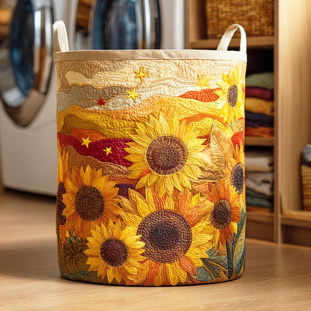 Quilted Laundry Basket - Sunflower II