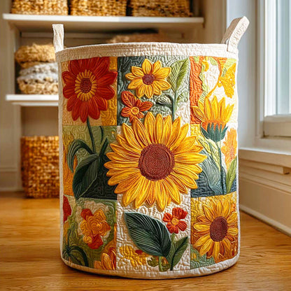 Quilted Laundry Basket - Sunflower II