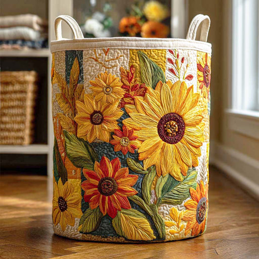 Quilted Laundry Basket - Sunflower II