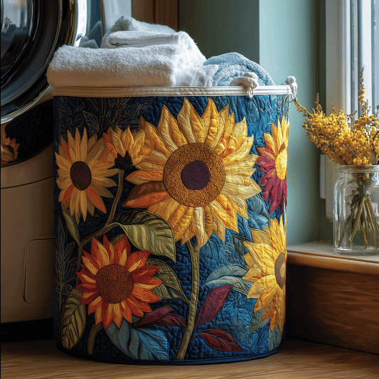 Quilted Laundry Basket - Sunny Flowers