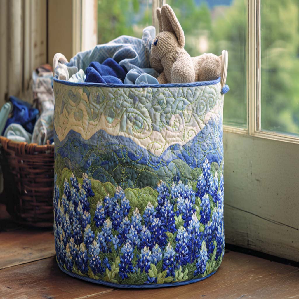 Quilted Laundry Basket - Texas Spring