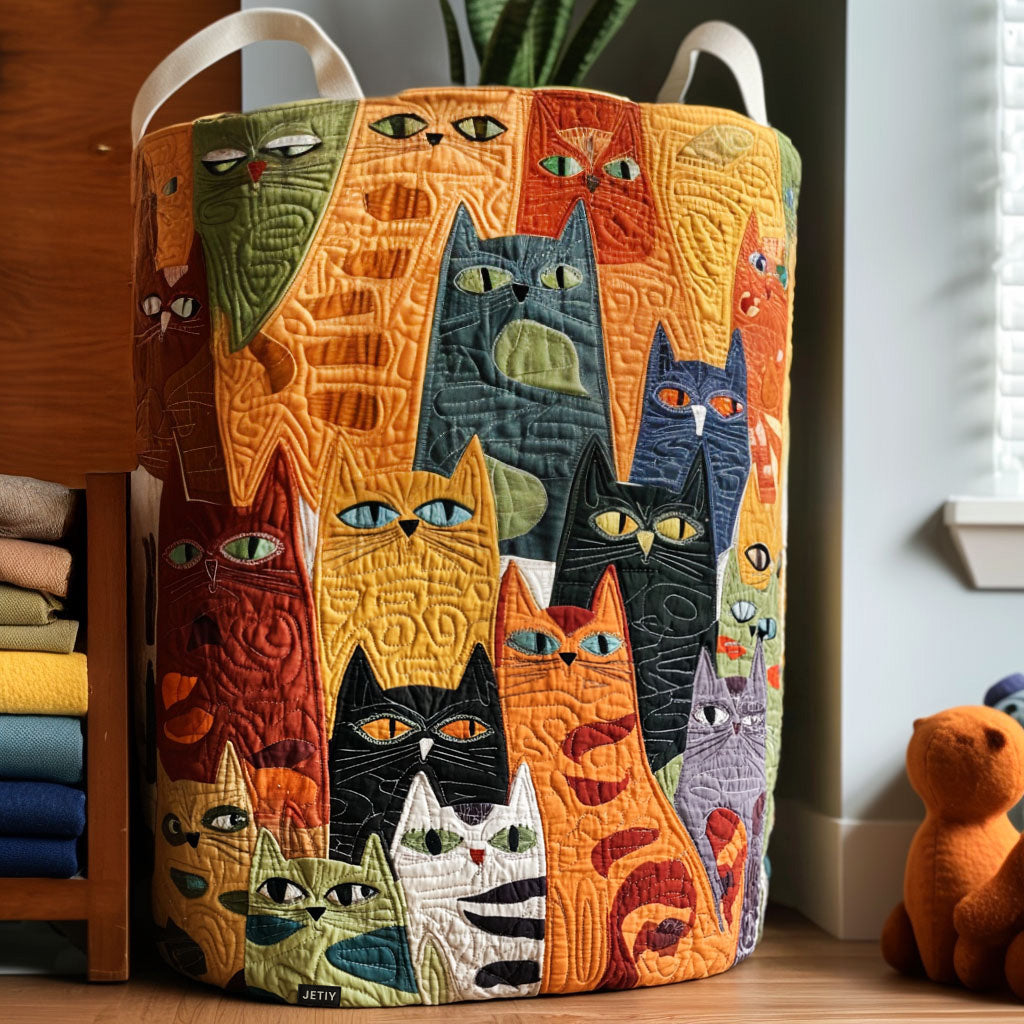 Quilted Laundry Basket - The Purring Band