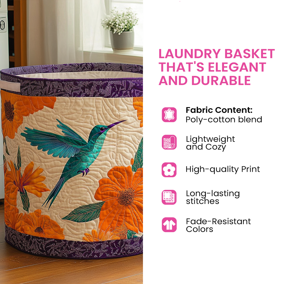 Quilted Laundry Basket - Turtle Bay II