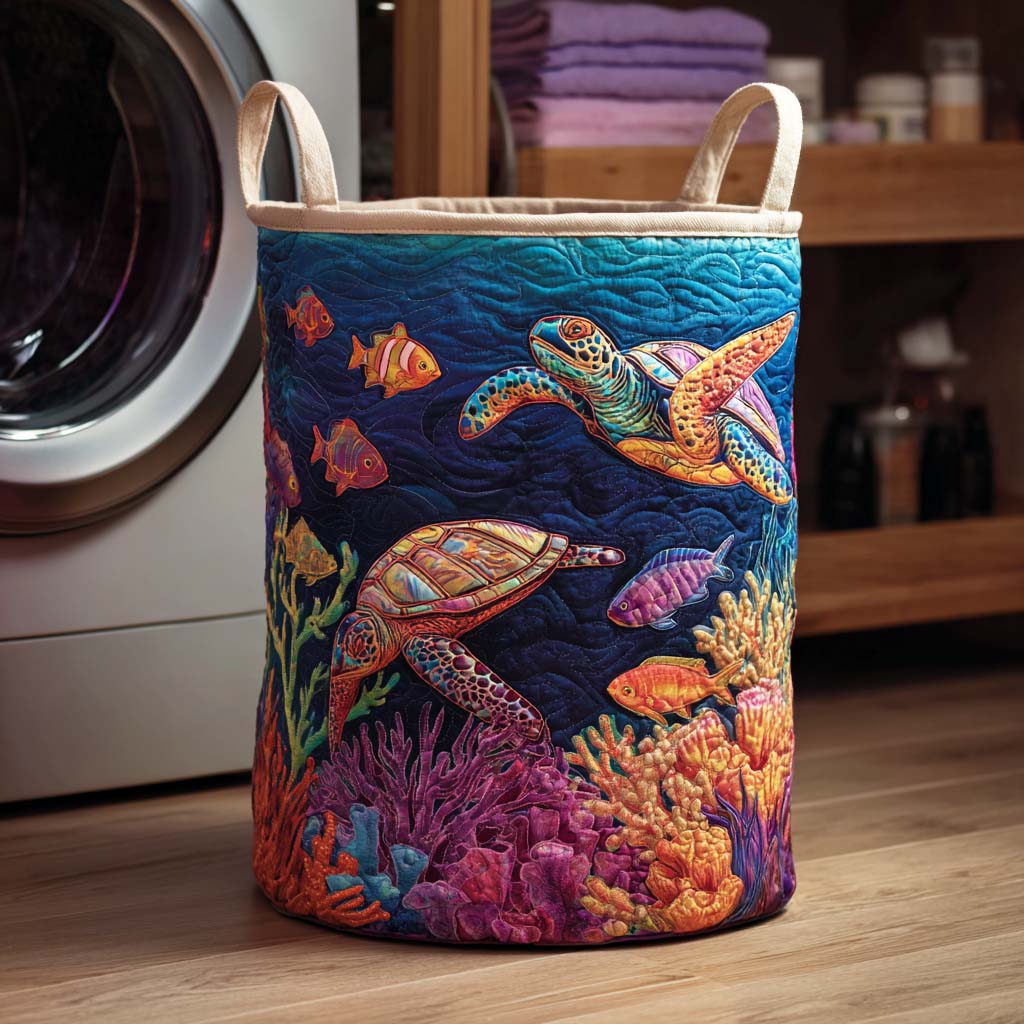 Quilted Laundry Basket - Turtle Bay II