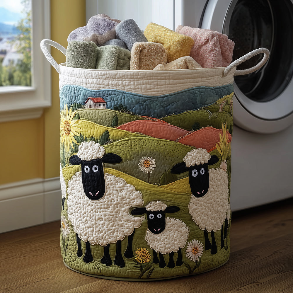 Quilted Laundry Basket - Wool Look
