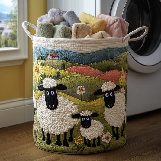 Quilted Laundry Basket - Wool Look