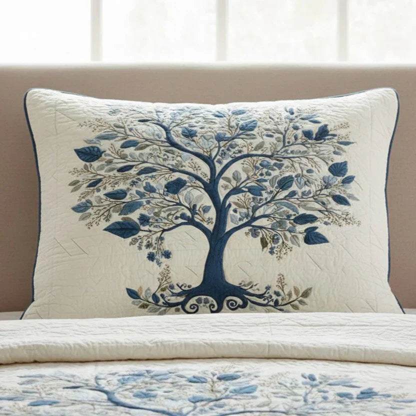 Quilted Pillow Sham - Blue Serenity