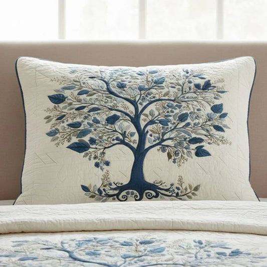 Quilted Pillow Sham - Blue Serenity