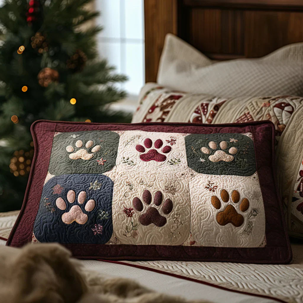 Quilted Pillow Sham - Cozy Little Paws