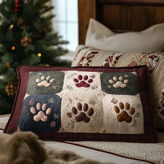 Quilted Pillow Sham - Cozy Little Paws