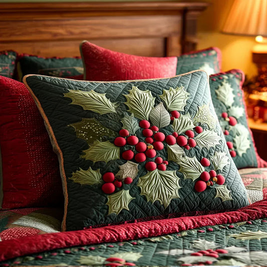 Quilted Pillow Sham - Holly