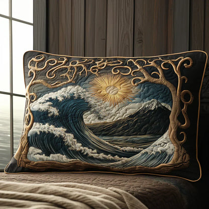 Quilted Pillow Sham - Ocean Waves