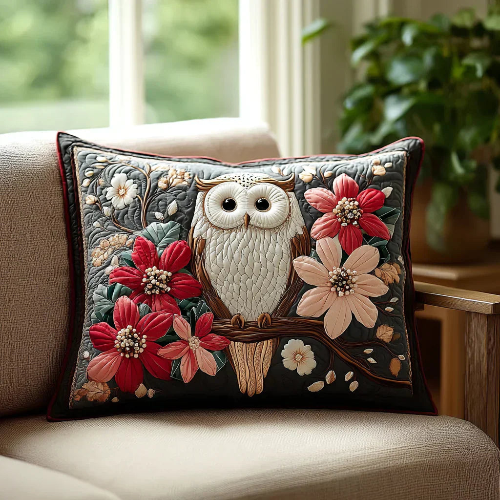 Quilted Pillow Sham - Owl's Whisper