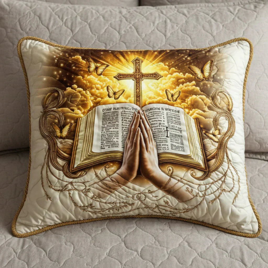 Quilted Pillow Sham - Prayer and Scripture