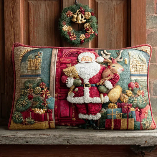 Quilted Pillow Sham - Santa's Warm Welcome