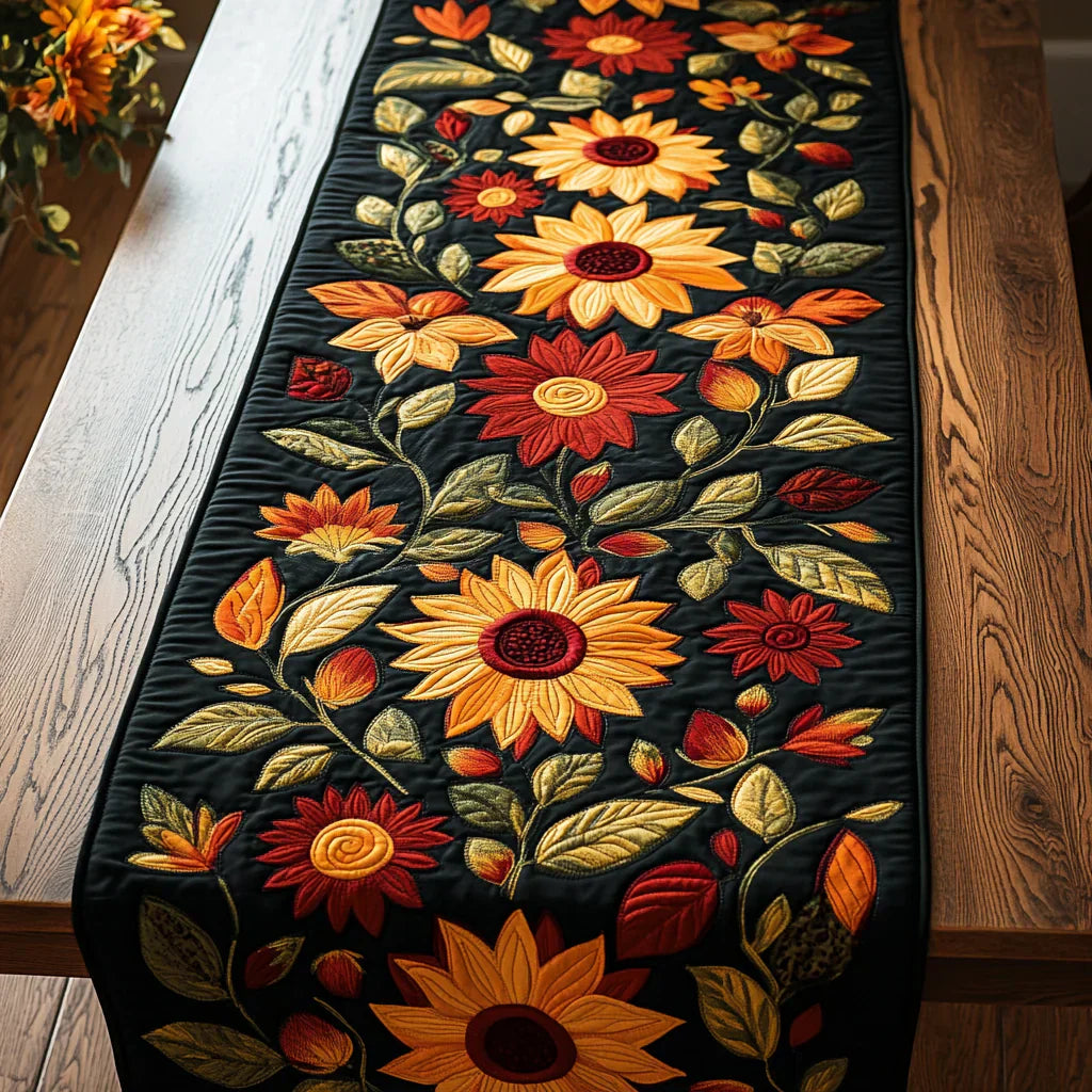 Quilted Table Runner - Autumn Sunflowers
