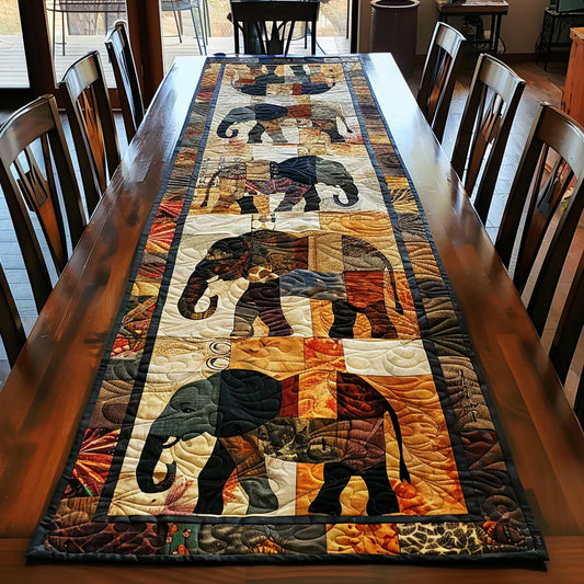 Quilted Table Runner - Elephant March