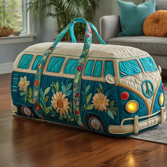 Quilted Travel Bag - Teal Camper
