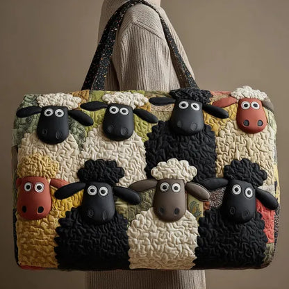 Quilted Travel Bag - Woolly Sheep