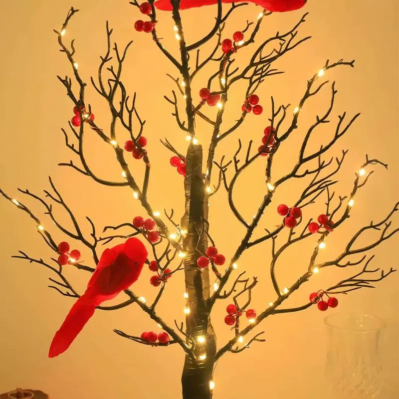 Radiant Vintage Tree with Cardinals