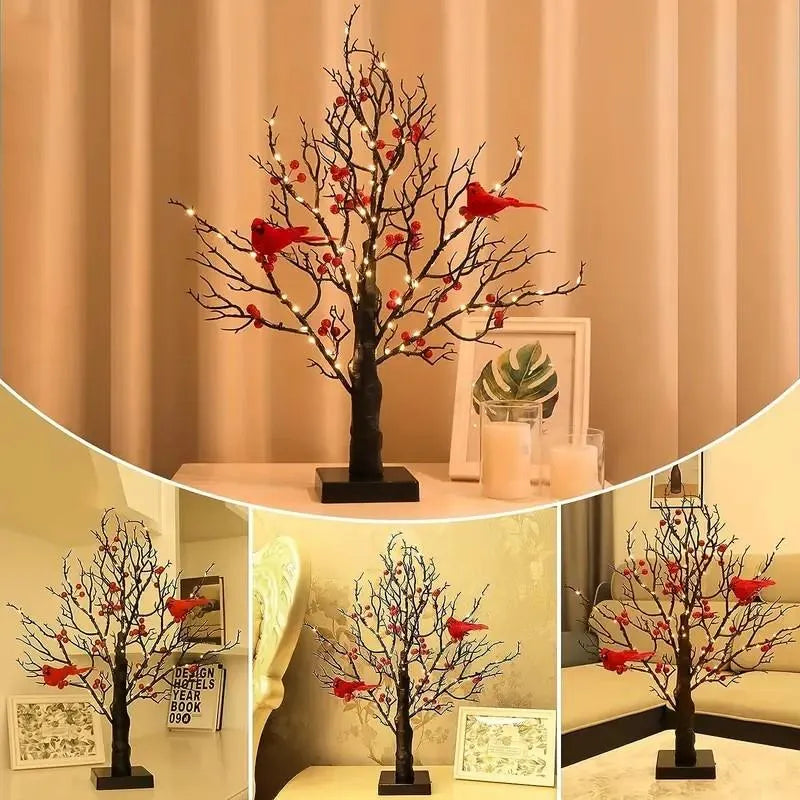 Radiant Vintage Tree with Cardinals