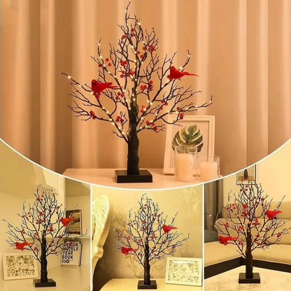 Radiant Vintage Tree with Cardinals