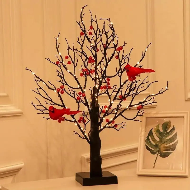 Radiant Vintage Tree with Cardinals