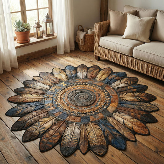 Raegan - Shaped Area Rug - Copper Canyon Sunburst