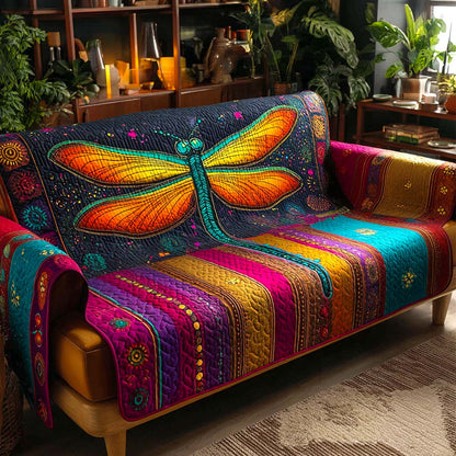Margaretha - Quilted Sofa Cover Dragonflies