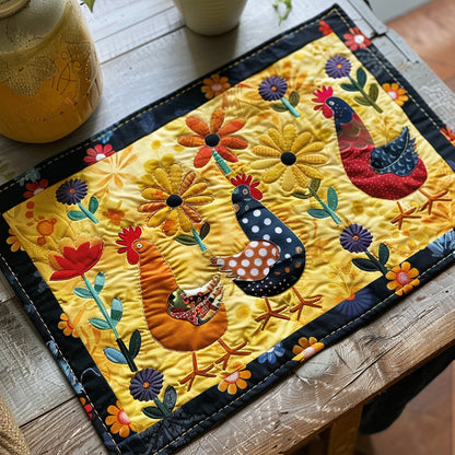 Ramona - Quilted Placemat - Chicken