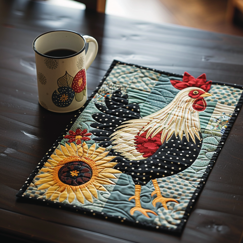 Ramona - Quilted Placemat - Chicken